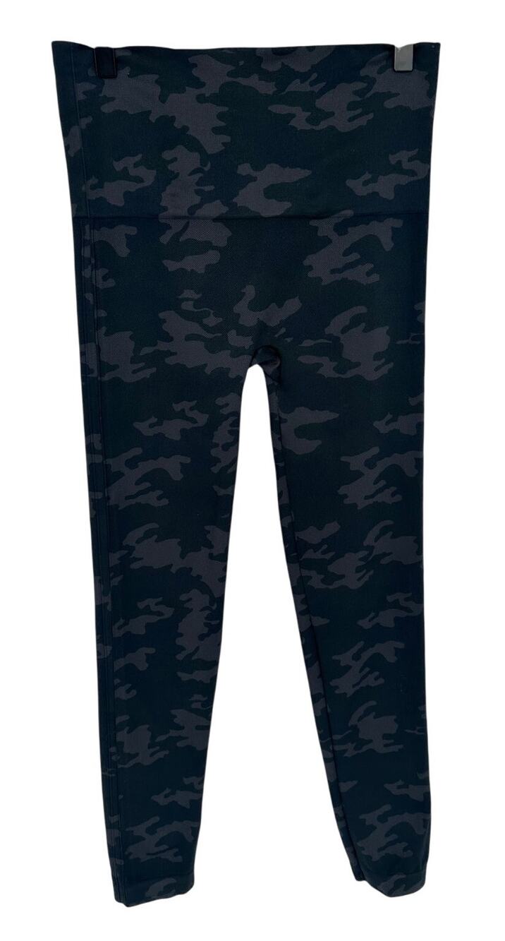 Spanx Black Gray Camouflage High Rise Ankle Leggings Active Athleisure Womens L